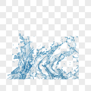 水花水滴水面喷溅的水花元素图片