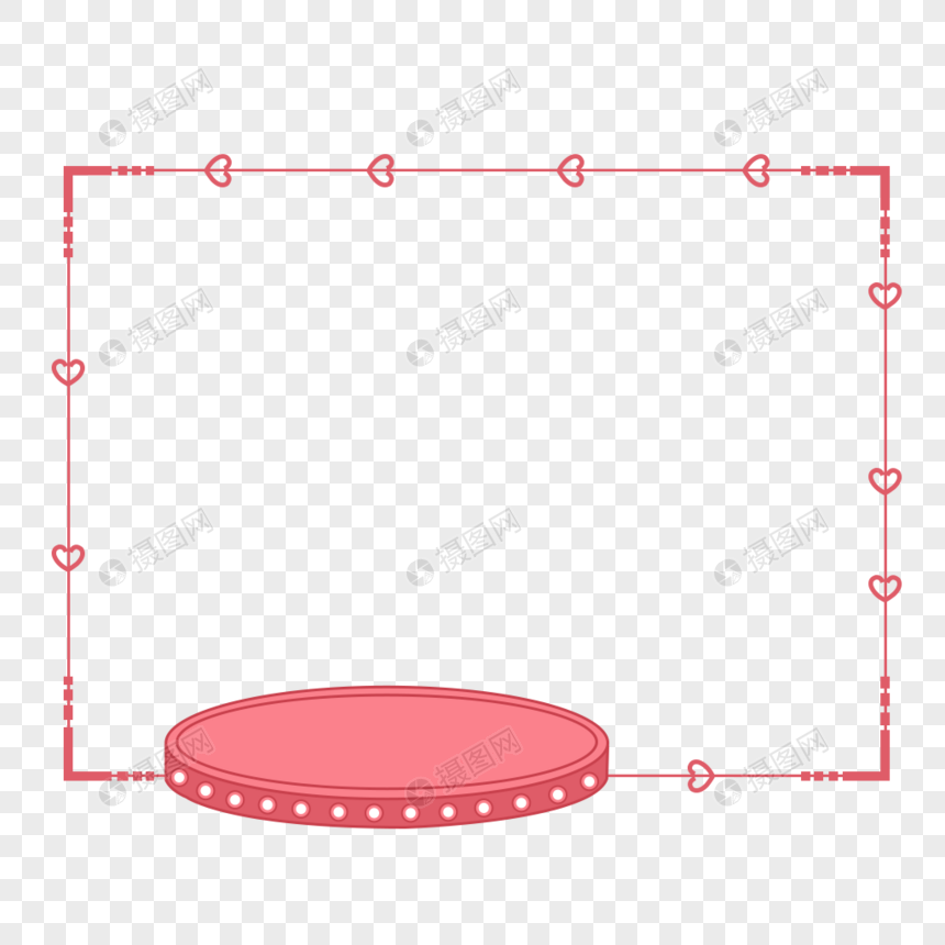 卡通手绘清新粉色展示边框图片