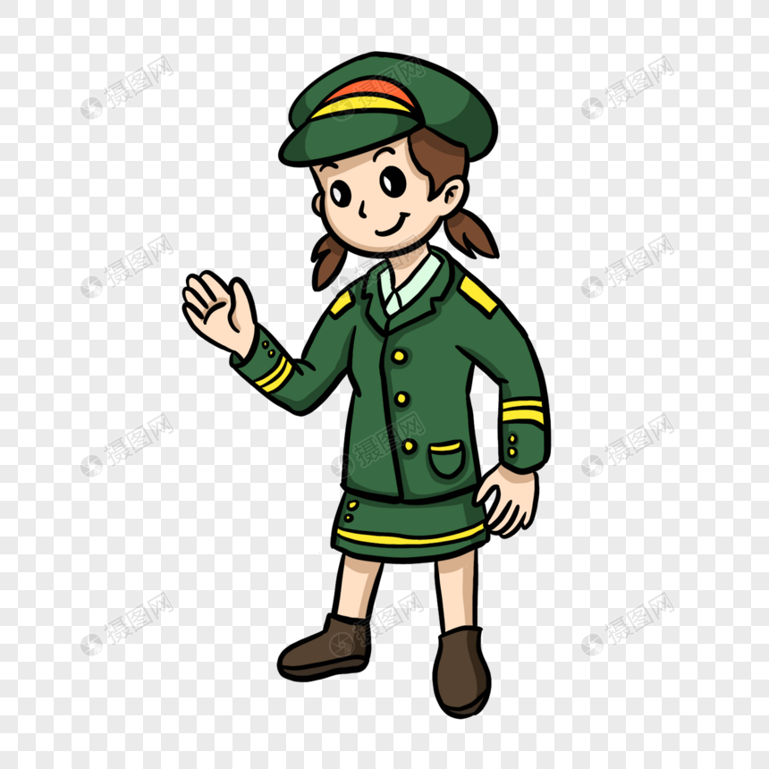 卡通女兵图片