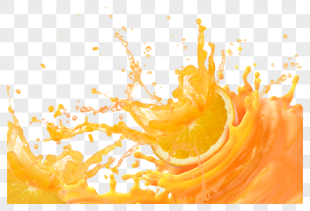 橙子喷溅水果果汁高清图片