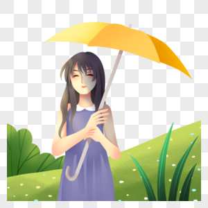 撑伞避暑的姑娘高清图片