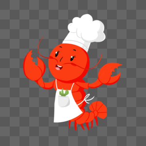 卡通小龙虾厨师图片