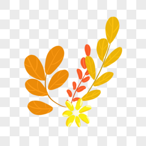 秋叶黄叶植物元素图片