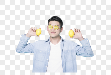 戴着柠檬眼镜的青年男性图片