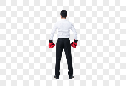商务男士戴拳击手套高清图片