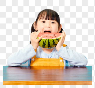 小女孩吃西瓜高清图片
