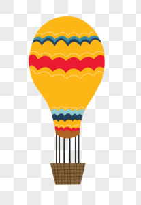 黄色热气球图片