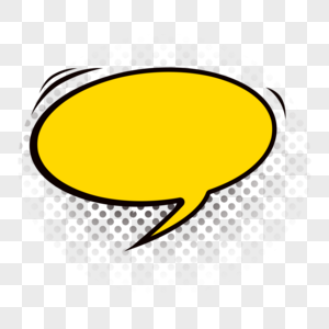 黄色描边圆形对话框图片