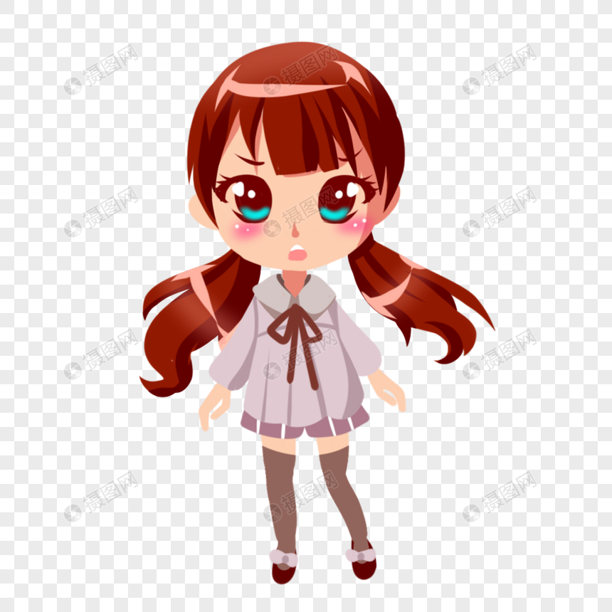 扎两个辫子的女孩