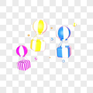 三个立体热气球插图图片