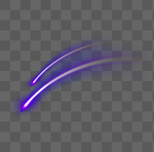 紫色曲线光线效果元素图片