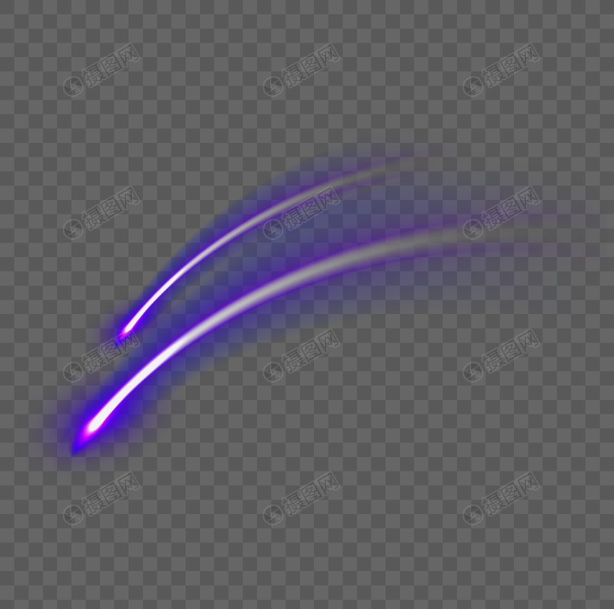 紫色曲线光线效果元素图片