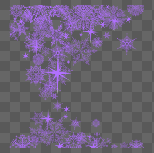 紫色雪花装饰效果元素图片