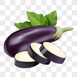 茄子切片深紫色高清图片