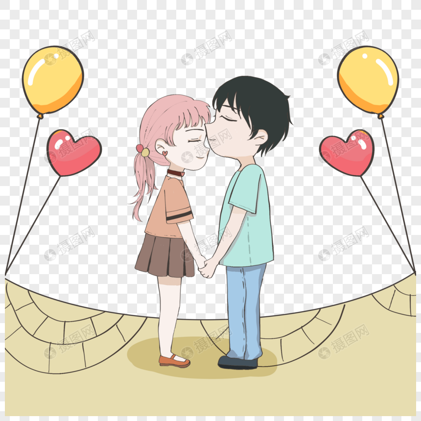 吻额头的情侣