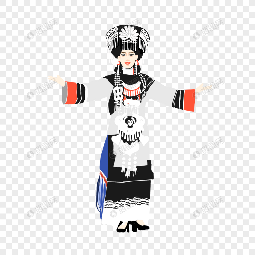 彝族盛装女孩