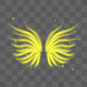 梦幻抽象黄色翅膀图片
