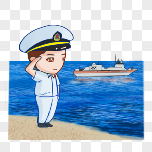敬礼的海军图片