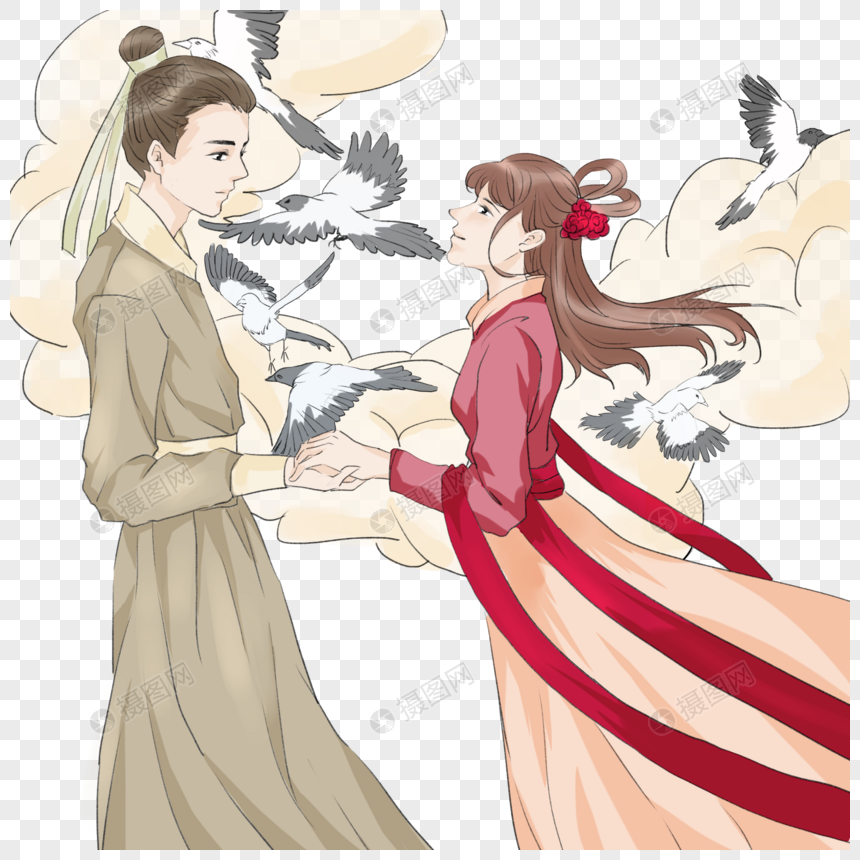 鹊桥相会的牛郎织女