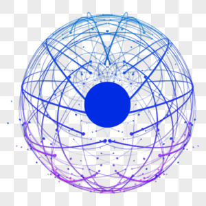 蓝紫色球形联网效果素材图片