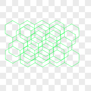 绿色几何矩阵效果元素图片