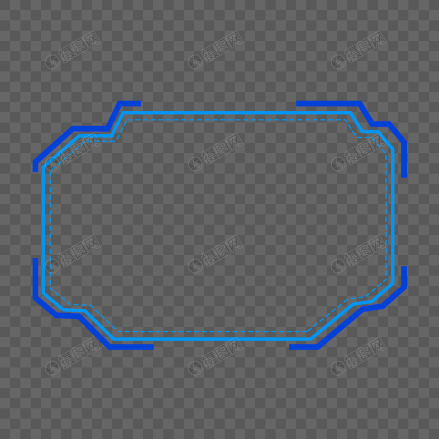 卡通手绘大气蓝色科技边框图片