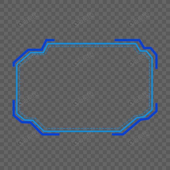 卡通手绘大气蓝色科技边框图片