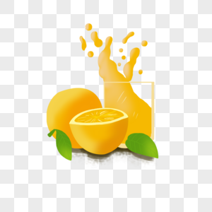 手绘美味果汁橙汁素材图片