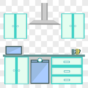 扁平风厨房元素图片
