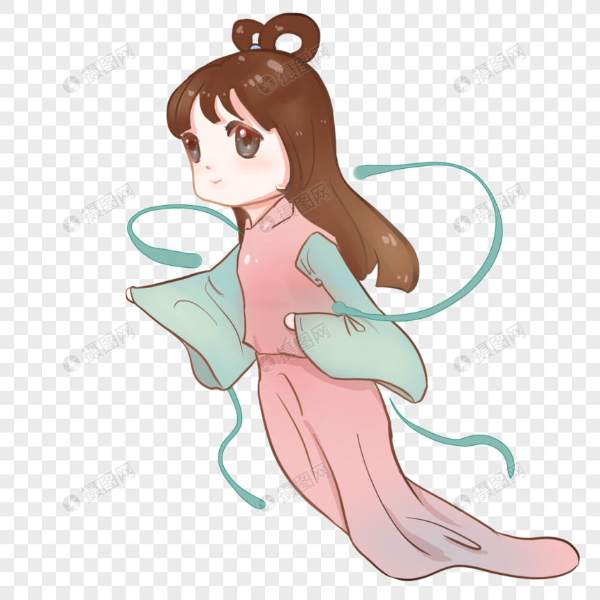 七夕卡通q版手绘织女