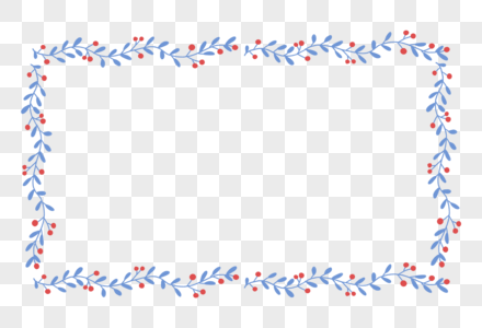 小叶子果实植物边框素材图片
