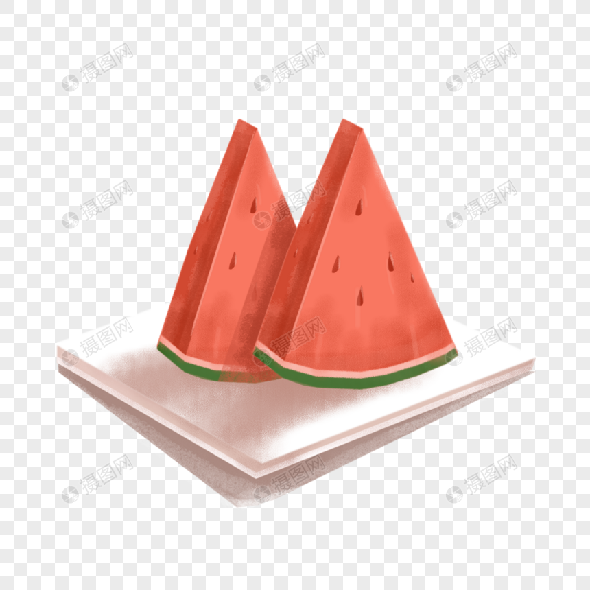 手绘夏日西瓜插画
