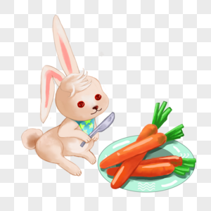 兔子胡萝卜荷兰兔高清图片