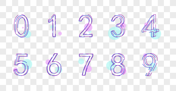 数字线型字体设计图片素材