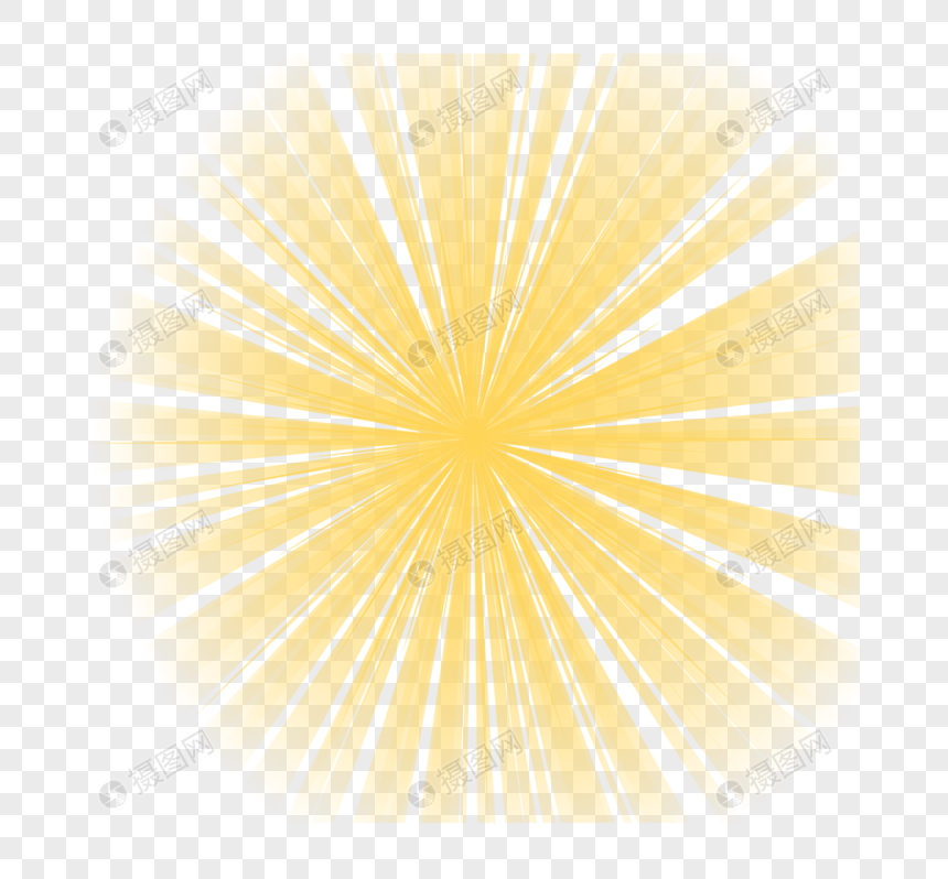 金黄色圆形旋转放射光效图片