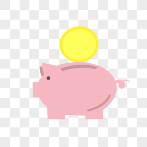 手绘小猪存钱罐高清图片