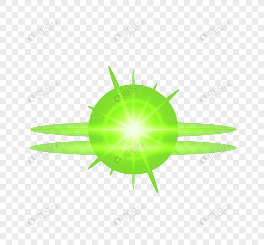 绿色圆形光源效果元素图片