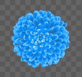 蓝色半透明花朵效果元素图片