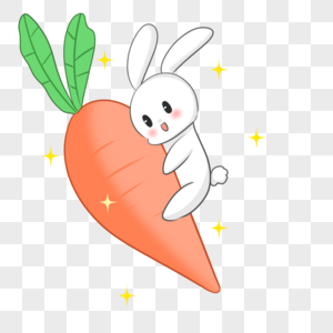 可爱兔子宝宝抱萝卜图片