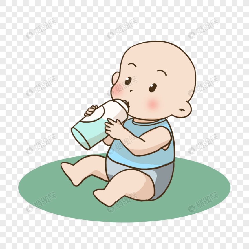 婴儿和奶瓶图片