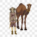 沙漠女孩神秘旅人骆驼旅行世界元素图片