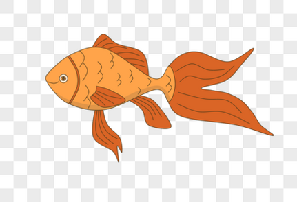 橙色卡通鱼鱼类高清图片素材