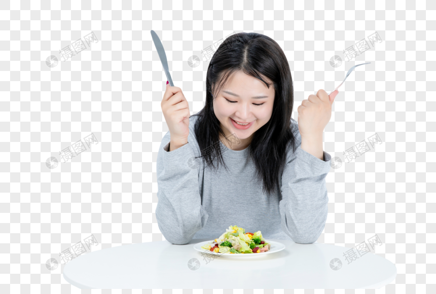 胖女生健康饮食图片