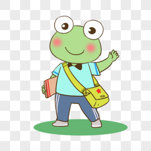 可爱的青蛙上学了高清图片