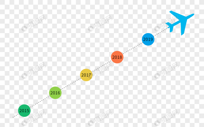 创意时间线PPT元素图片