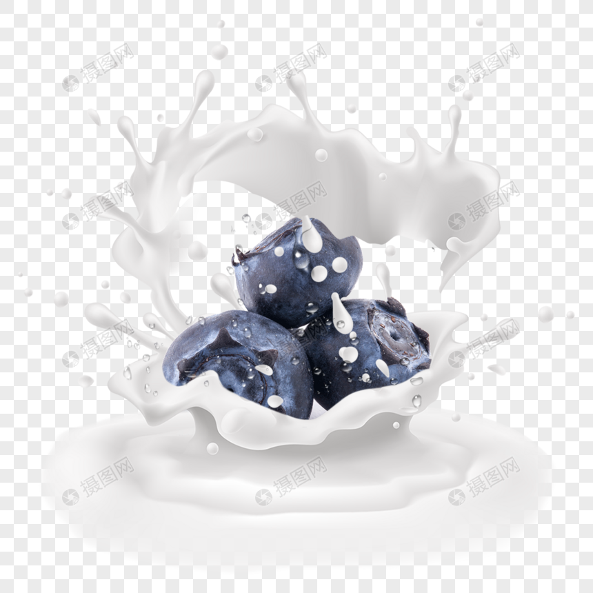 牛奶蓝莓水果图片