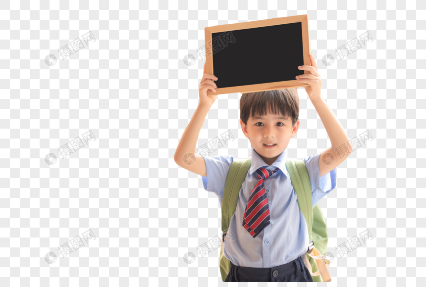 小学生拿黑板图片