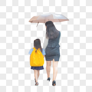 校园母女打伞图片