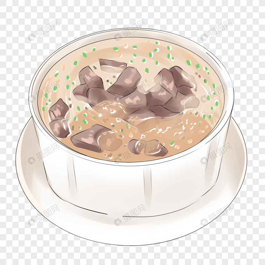 卡通一锅美味羊肉汤