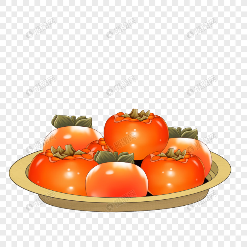 一筐柿子图片